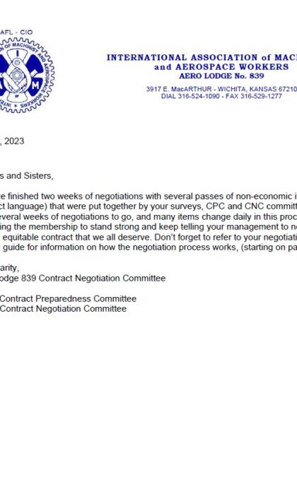 Contract negotiations update 5-12-23